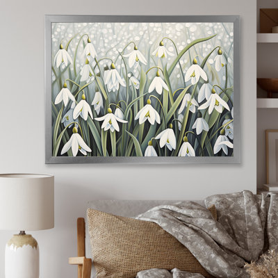 «Snowdrops Moonlit Whispers - Snowdrops», reproduction d'art sur toile