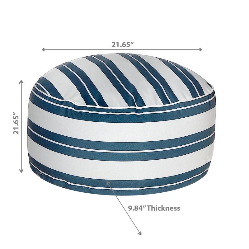 Ih Casadecor Upholstered Outdoor Ottoman, Navy Blue