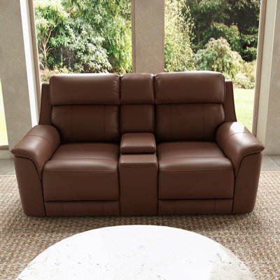 Causeuse inclinable électrique double avec console en pacane