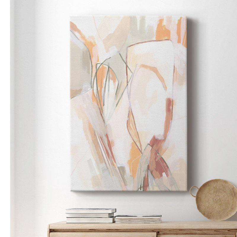 «Peach», peinture sur toile tendue, H 18 po x l 12 po x P 1,5 po