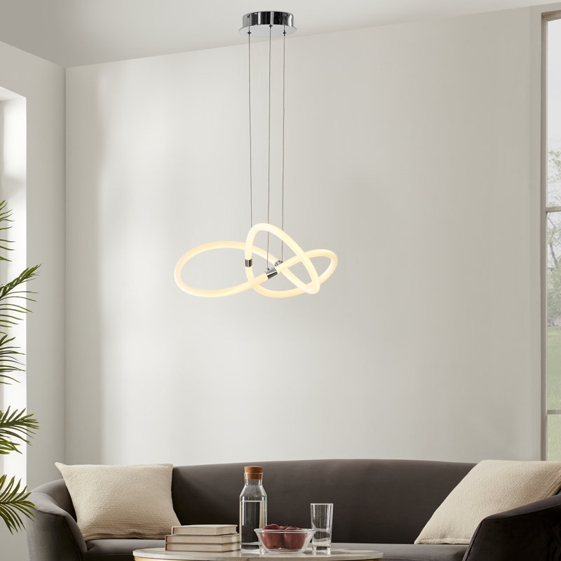 Lustre linéaire moderne à 1 lumière Attitash, Chrome