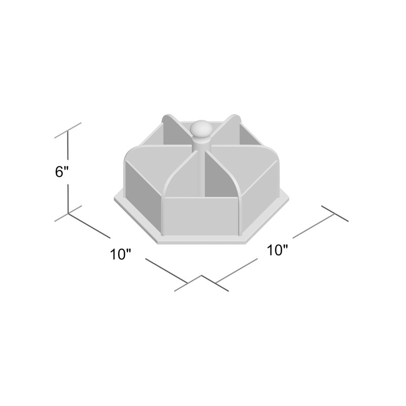 Rangement de bureau hexagonal à 6 sections Arsakha, Gris
