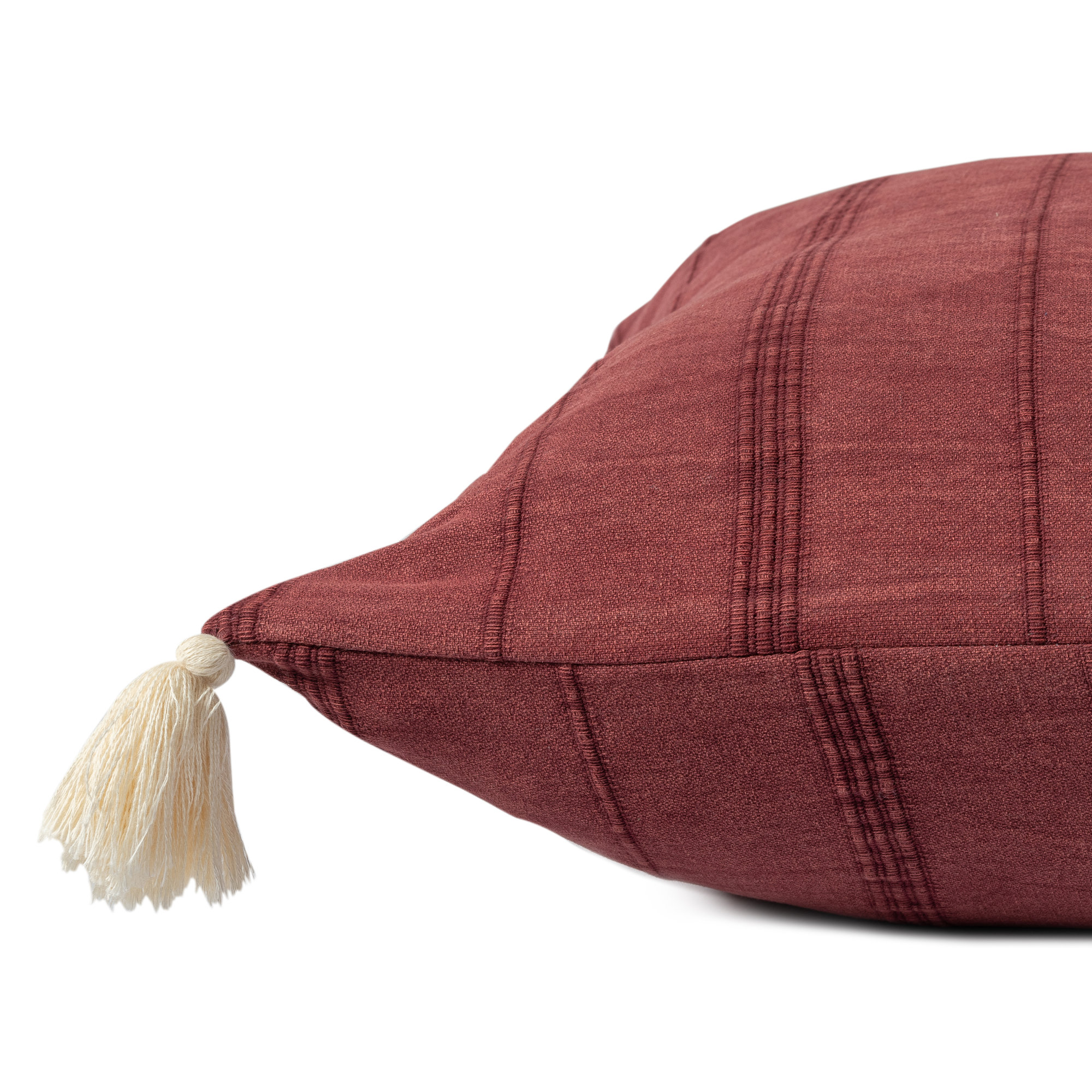 Danica Tassels Cotton Throw Pillow, Red, Pillow Cover Only - No Insert