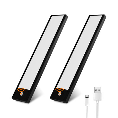 2-Pack 0.35'' Thin Rechargeable Cabinet Lights - 3 Switch Modes, 1000mAh, Magnetic Mount 4000K Natural Light