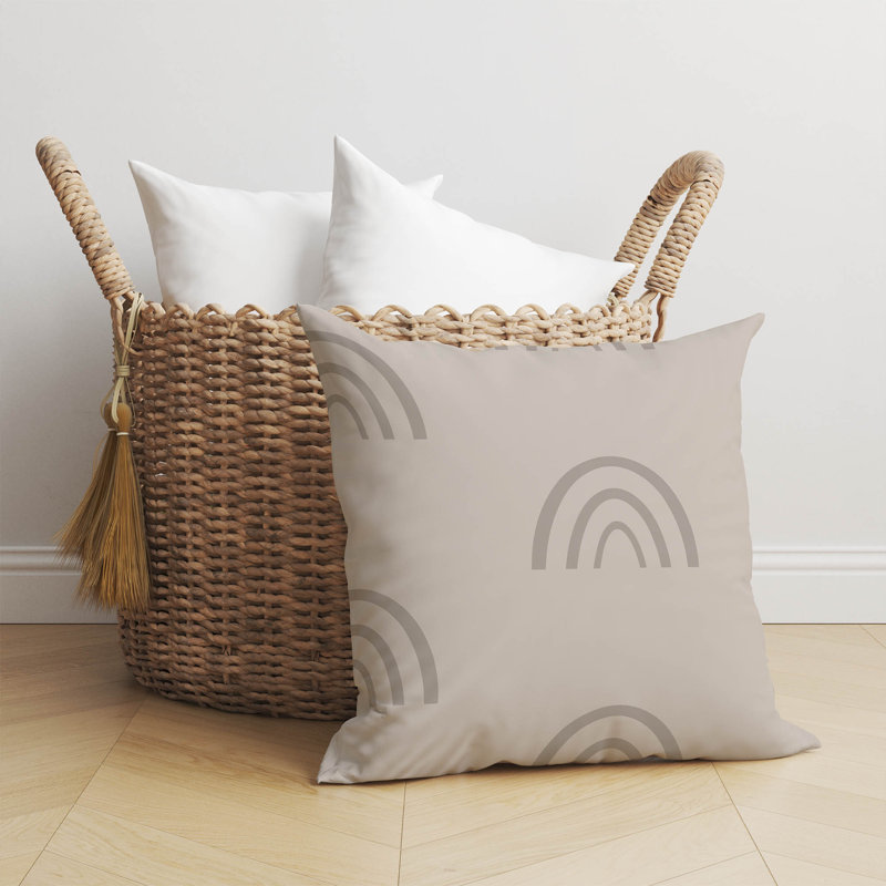 Coussin Plain Bows, Taupe, H 20 po x l 20 po