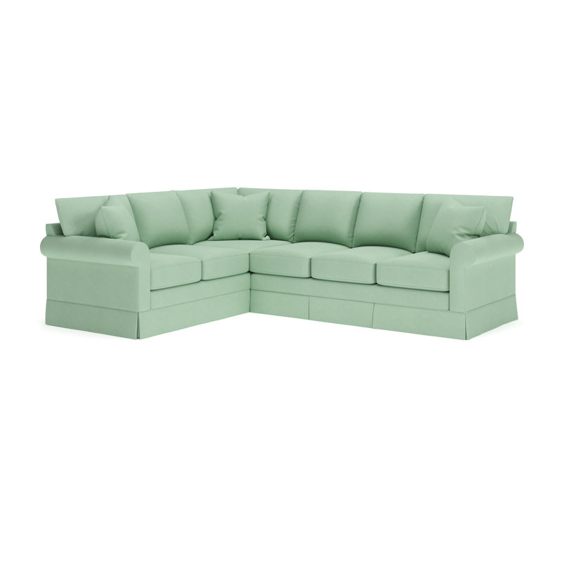 Friedman 115" W 2-Piece Upholstered Sectional with Foam and Down Blend Cushions, Bayou Spray Canvas, Left Hand Facing