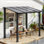 8 pi L 5 pi. D Pergola d'extérieur en métal avec abri de jardin pour terrasse et toit incliné