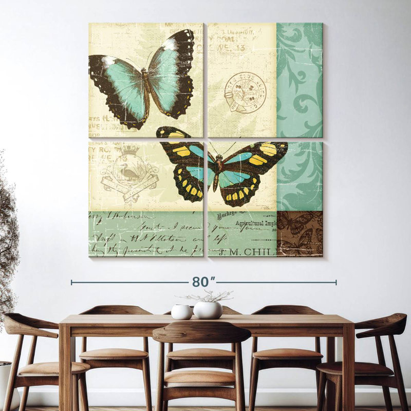 Patchwork de papillon Brampt, H 74 po x l 74 po