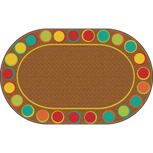 Tapis brun/jaune assis spots