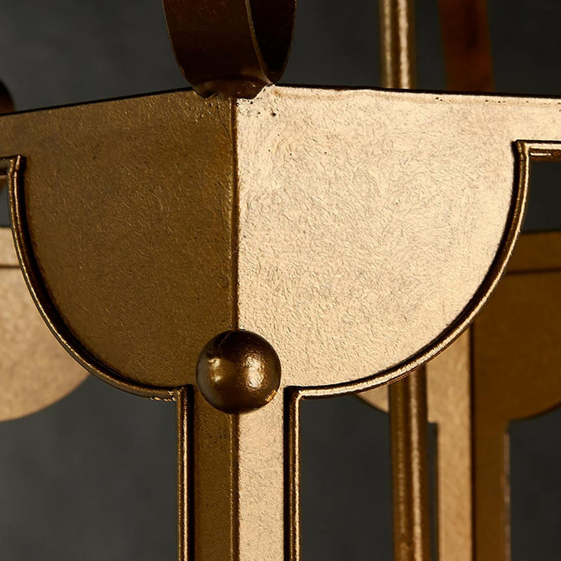 Wilmington 6 - Light Lantern Geometric Chandelier, Bronzed Brass