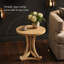 Table d'appoint ronde contemporaine avec trépied courbé - Table d'appoint compacte