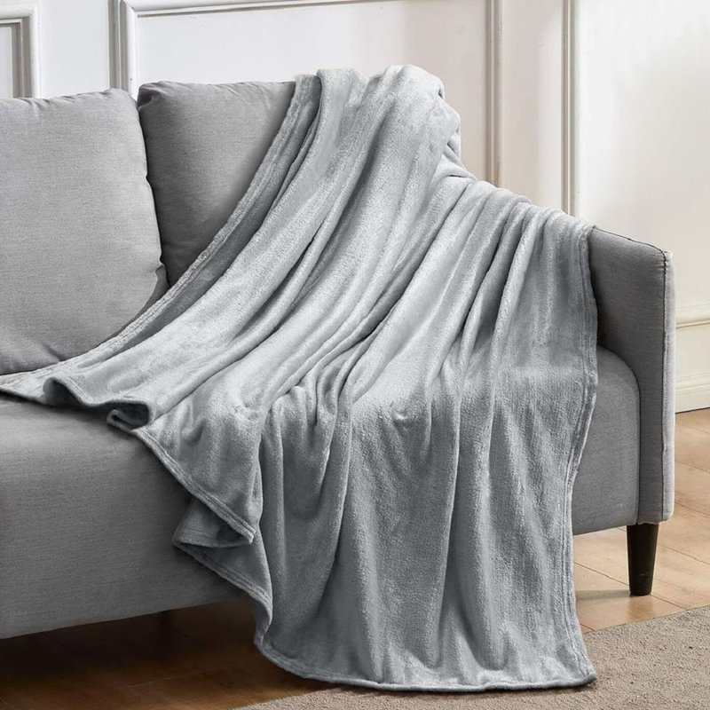 Roundhay Thermal Snug Polyester Throw Blanket, Silver