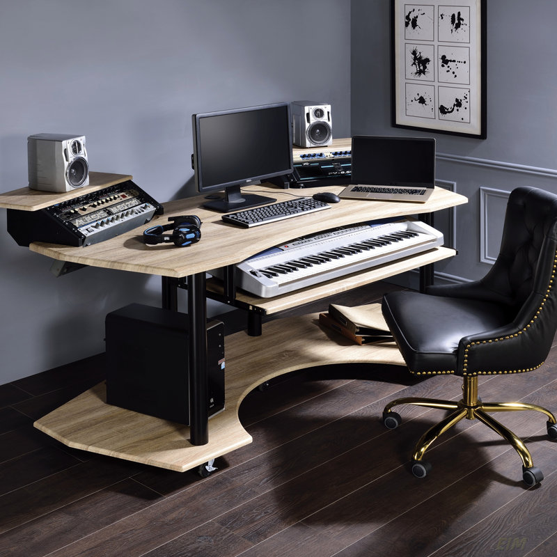 Bureau Eleazar Finish Music Studio, H 36,96 po x l 71,03 po x P 39,96 po, Chêne