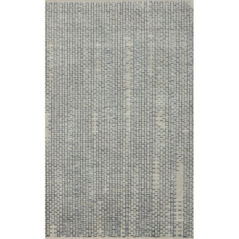 Tapis à motif de grille sophistiqué 5 x 7 pour les espaces de vie modernes