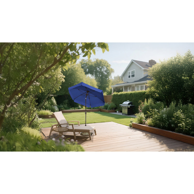 Parasol de marché 7,5 pi Home Garden, Bronze champagne, Bleu pacifique