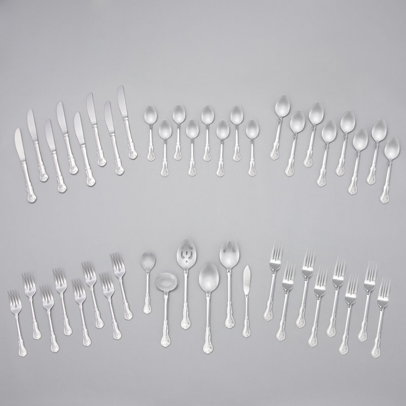 Ensemble de couverts 46 pièces en acier inoxydable 18/10 Bouquet, service pour 8, X