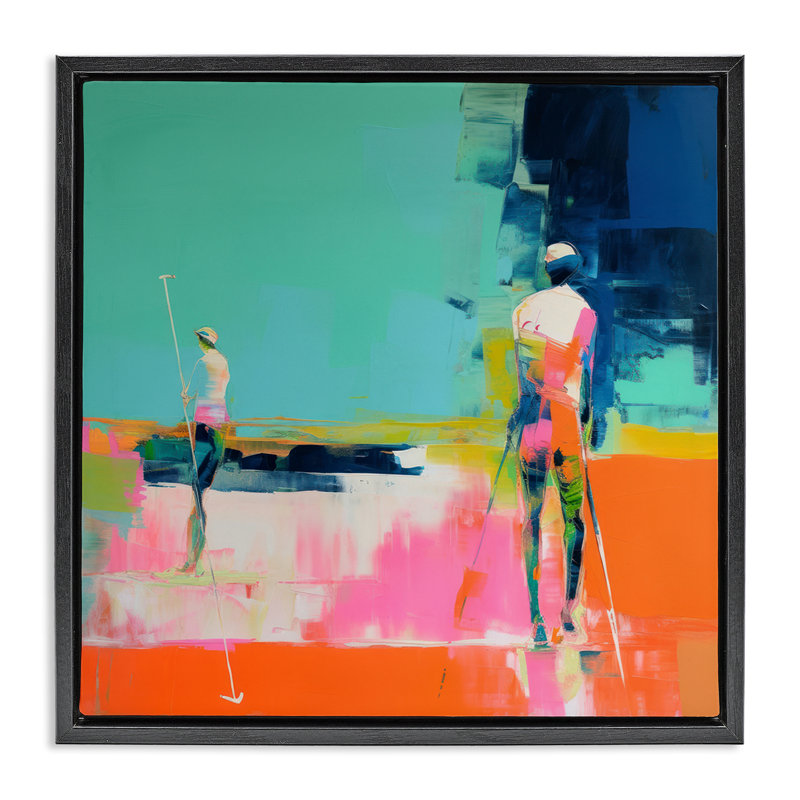 «Golf Course View», art mural encadré flottant par Irena Orlov, H 25 po x l 25 po, Cadre flottant orme Montalcino