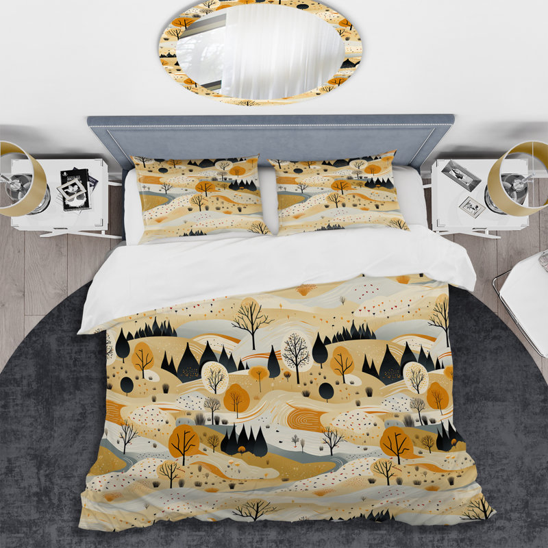 Ensemble de housse de couette Minimalist Landscape I, Housse de couette pour très grand lit et 2 très