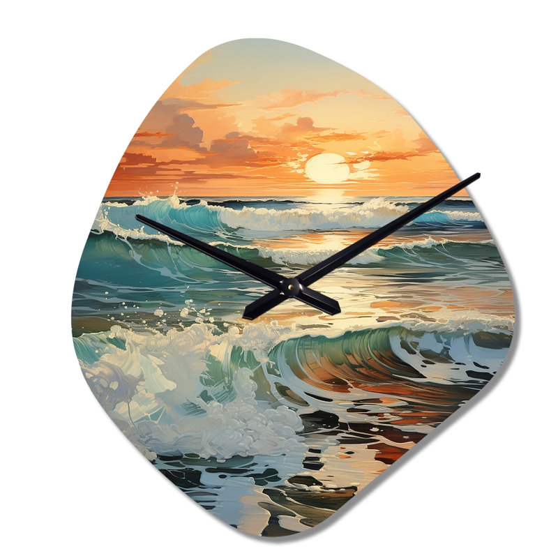 Horloge murale Malloch Beach, Seaside Reflections, Grand