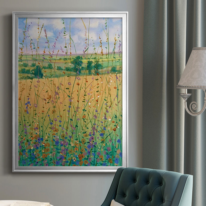 «Wildflower Path II», reproduction encadrée de qualité supérieure - Prêt à être accroché-2848048, Argent