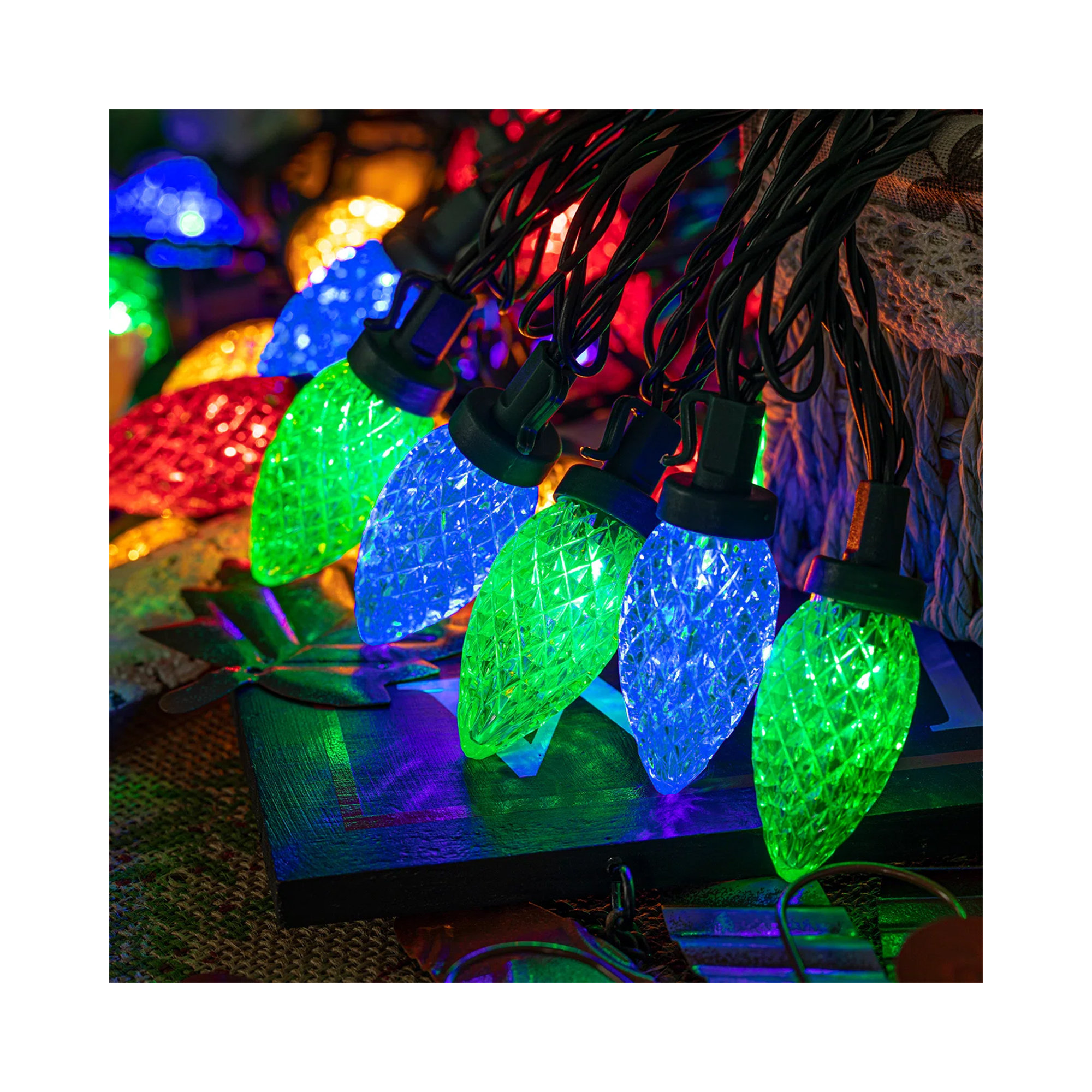 C9 LED Christmas String Lights, Multicolor, 100