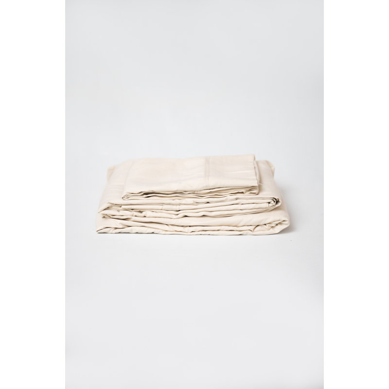 Omne Sleep 4-Piece Cream Bamboo Twin Hypoallergenic Sheet Set, Cream, King Sheet Set