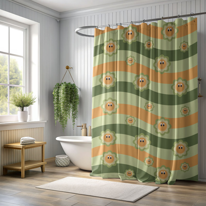 Vintage Shades - Rideau de douche Premium 162, H 74 po x l 71 po