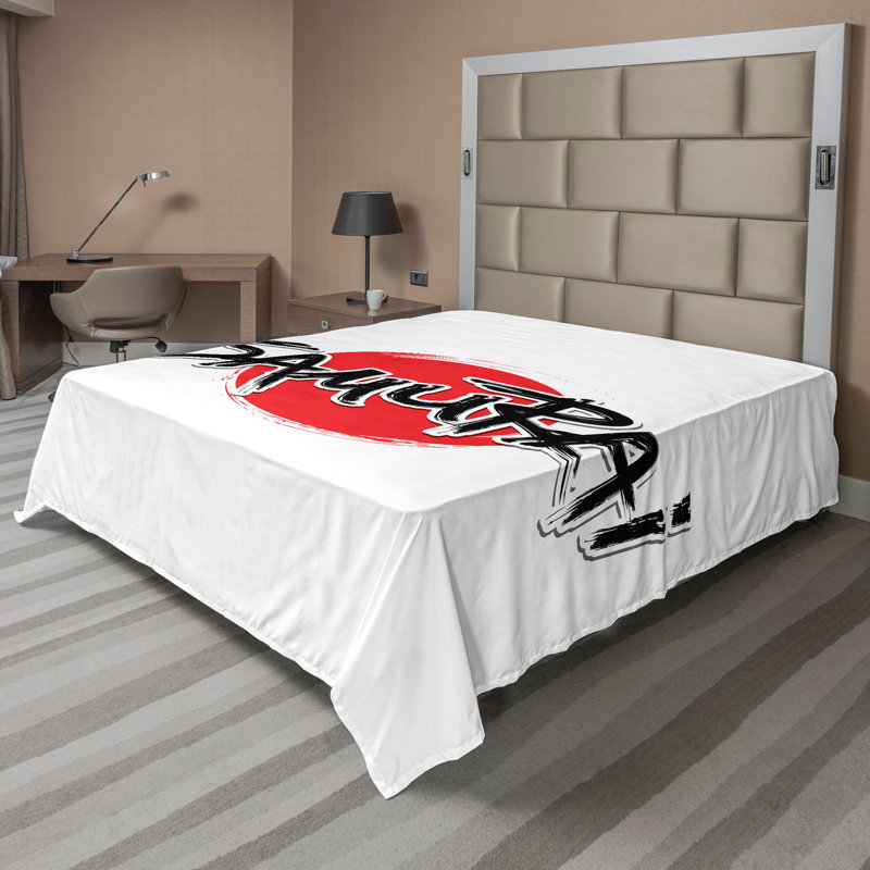Drap-housse japonais Ambesonne, Drap plat de taille double