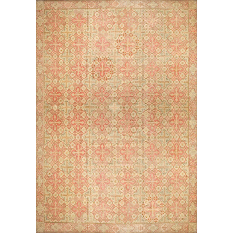 Large Antique 19th Century Allover Geometric French Flatweave Needlepoint Carpet