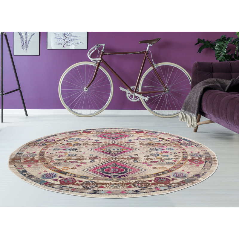 Morvant Oriental Indoor Rug, Round 5'