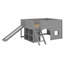 Lit mezzanine bas combiné avec glissade et tablettes-2056298288