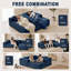 Modern Oversized 262cm Boneless Corner Sofa L-Shaped Corduroy Sofa With Storage Pockets-879638393-879638395