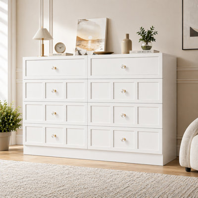 47" 8 Drawer Dresser - Chest of Drawers for Bedroom, Tall Storage Dresser