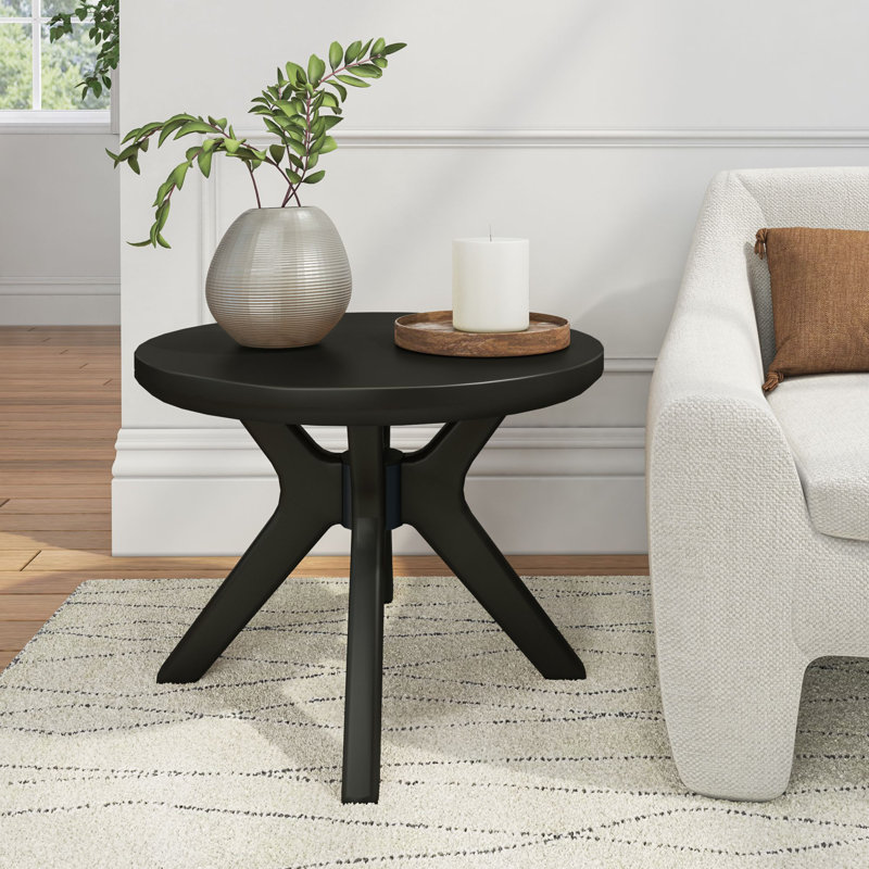 Marshana Cross Leg Round Coffee Table, Black