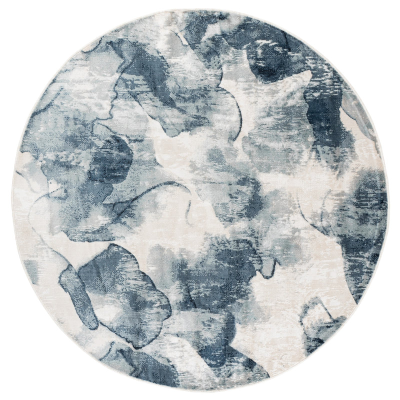 Tapis abstrait intérieur/extérieur Utopia 809, Rond 6 pi 7 po