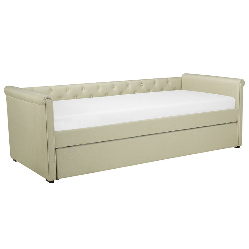Steephill Upholstered Daybed with Trundle, Beige