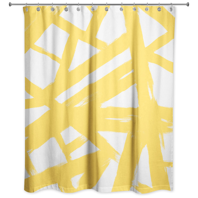 Rideau de douche simple Abril, Jaune