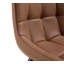 Chaise de salle à manger moderne en tissu brun avec motif de grille élégant