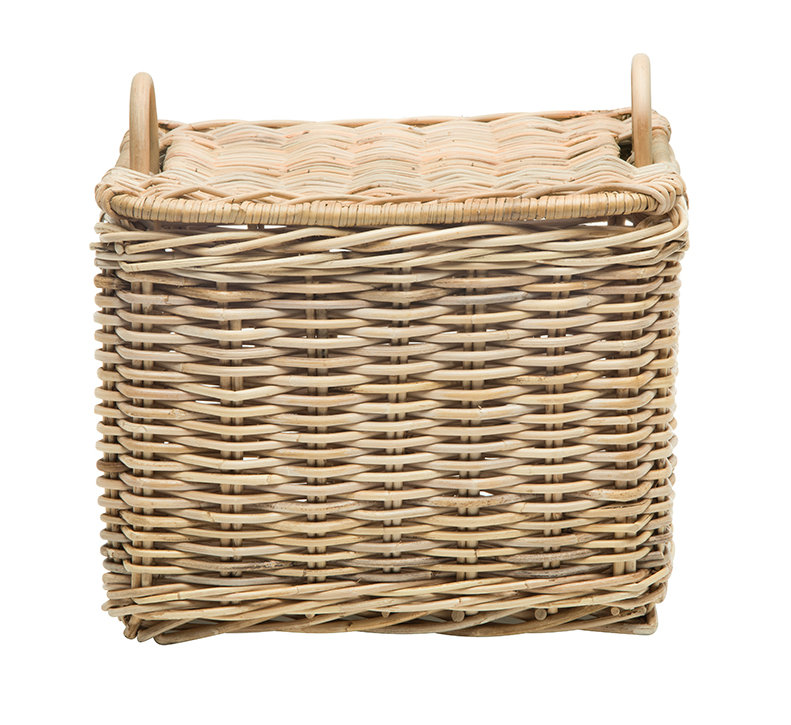 Rosecliff Heights Boyden Rattan Basket, 16.5" H x 17.75" W x 13.75" D