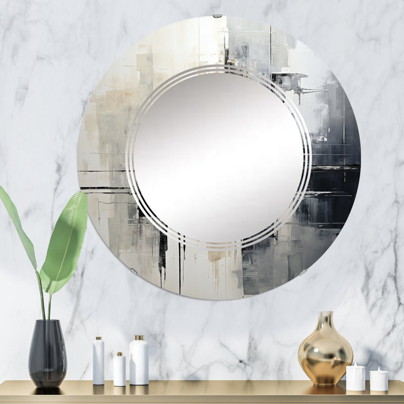 Mekbuda - Miroir mural moderne rond, 32 po x 32 po
