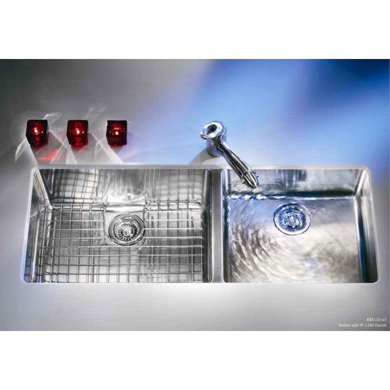 Évier de cuisine à double cuve encastrable l 43 po x l 18 po Kubus