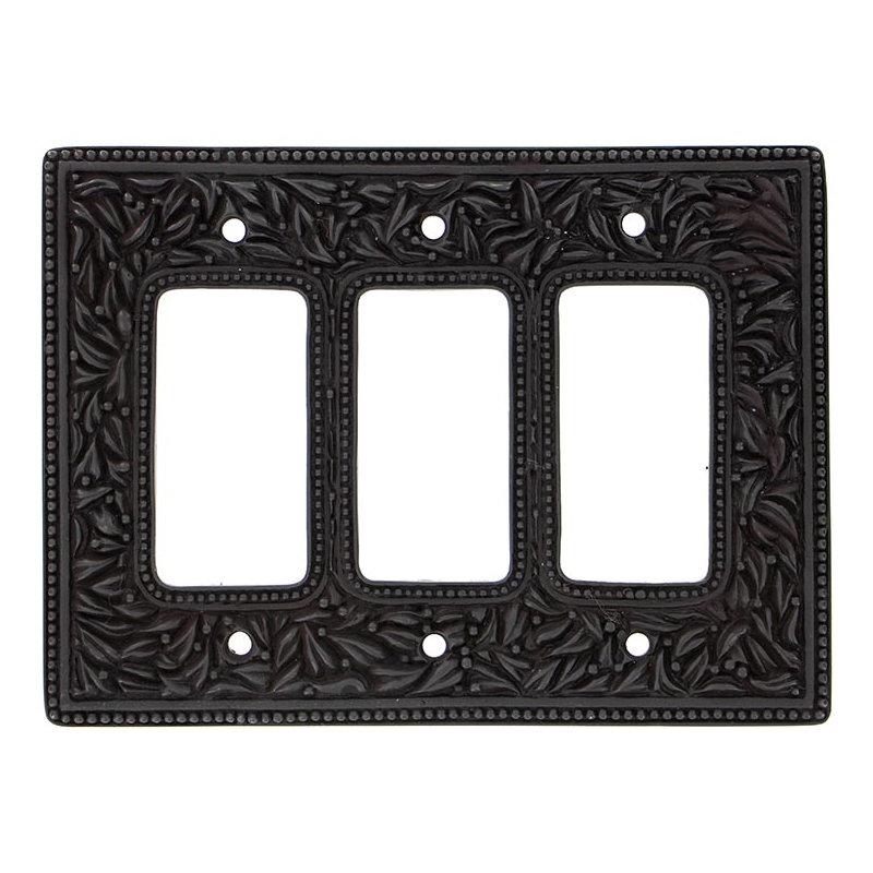 San Michele 3-Gang Rocker Combination Wall Plate, Oil-Rubbed Bronze, 5.25" H x 7.13" W x 0.31" D