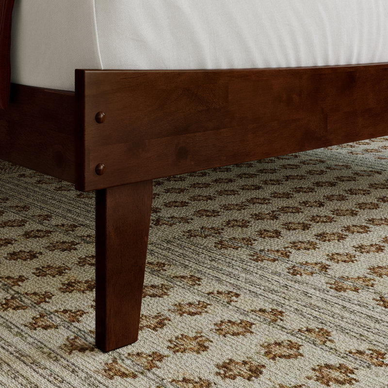 Phoenix Wood Platform Bed with Matching Footboard, Walnut, Full
