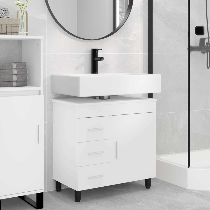 60cm Bathroom Vanity Base Only, White