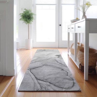 Premium Machine Washable Cerrito AMF502 Gray Rug