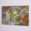 Symétrique fleur jaune fractale - horloge murale moderne