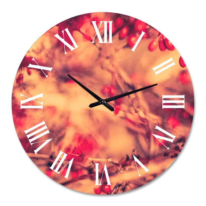 Vintage Autumn Leaf III - horloge murale maison de campagne, Surdimensionné
