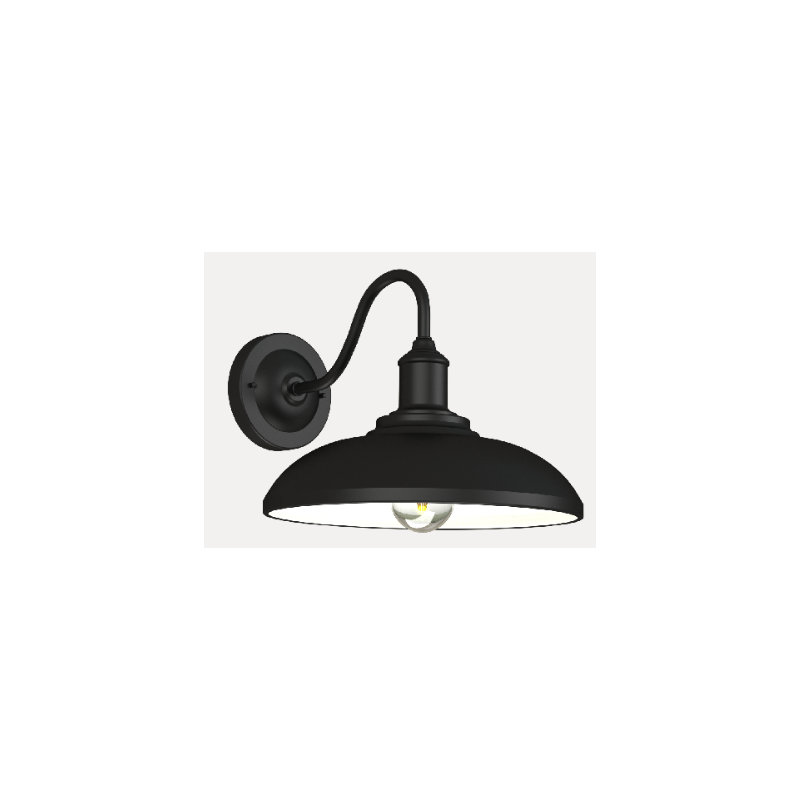 1-light Wall Lamp Outdoor Lamp Waterproof, Black