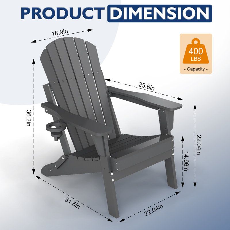 Ensemble de 4 chaises Adirondack pliantes