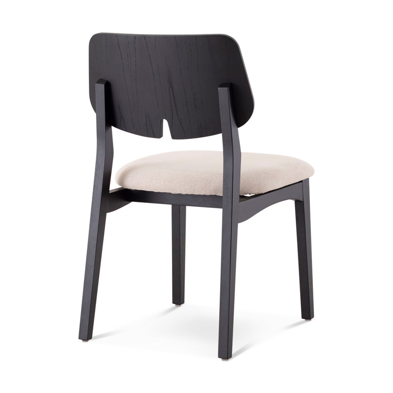 Modern Brazilian Beth Side Chair, Alabaster/Ebano